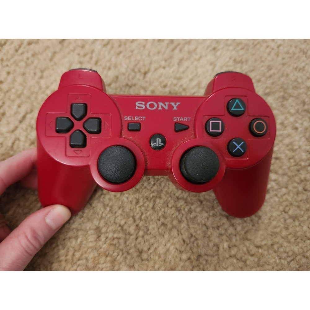 Sony Playstation 3 PS3 DualShock 3 Controller Red Tested